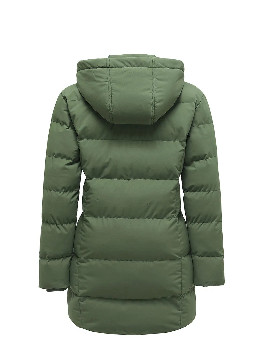 Women's Warm Thicken Parka Coat Winter Puffer Jacket with Removable Hood