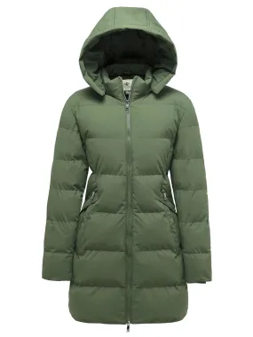 Women's Warm Thicken Parka Coat Winter Puffer Jacket with Removable Hood