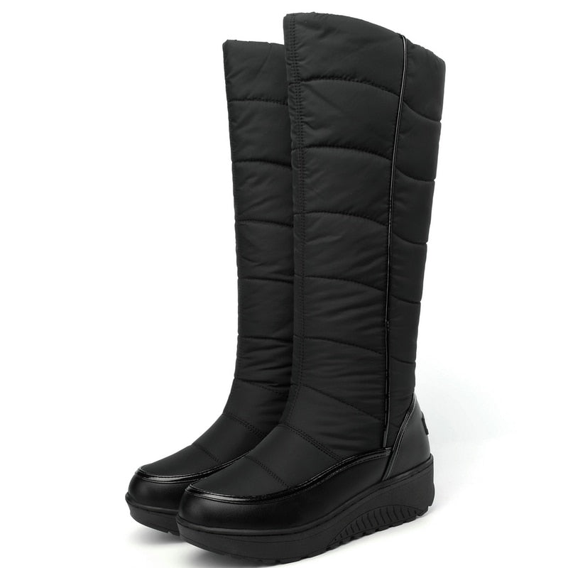 Women's Winter Snow Warm Cozy Soft Thick Zipper Waterproof Knight Boots