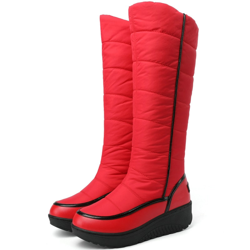 Women's Winter Snow Warm Cozy Soft Thick Zipper Waterproof Knight Boots